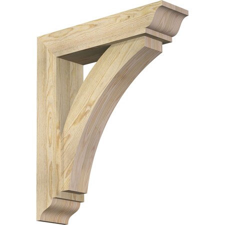 Ekena Millwork Thorton Traditional Rough Sawn Bracket w/ Offset Brace, Douglas Fir, 6"W x 24"D x 28"H BKT0604X24X28THR01RDF